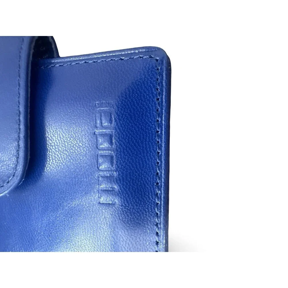 Moda Royal Blue Leather bifold card-passport wallet 3.75x3.75 NEW